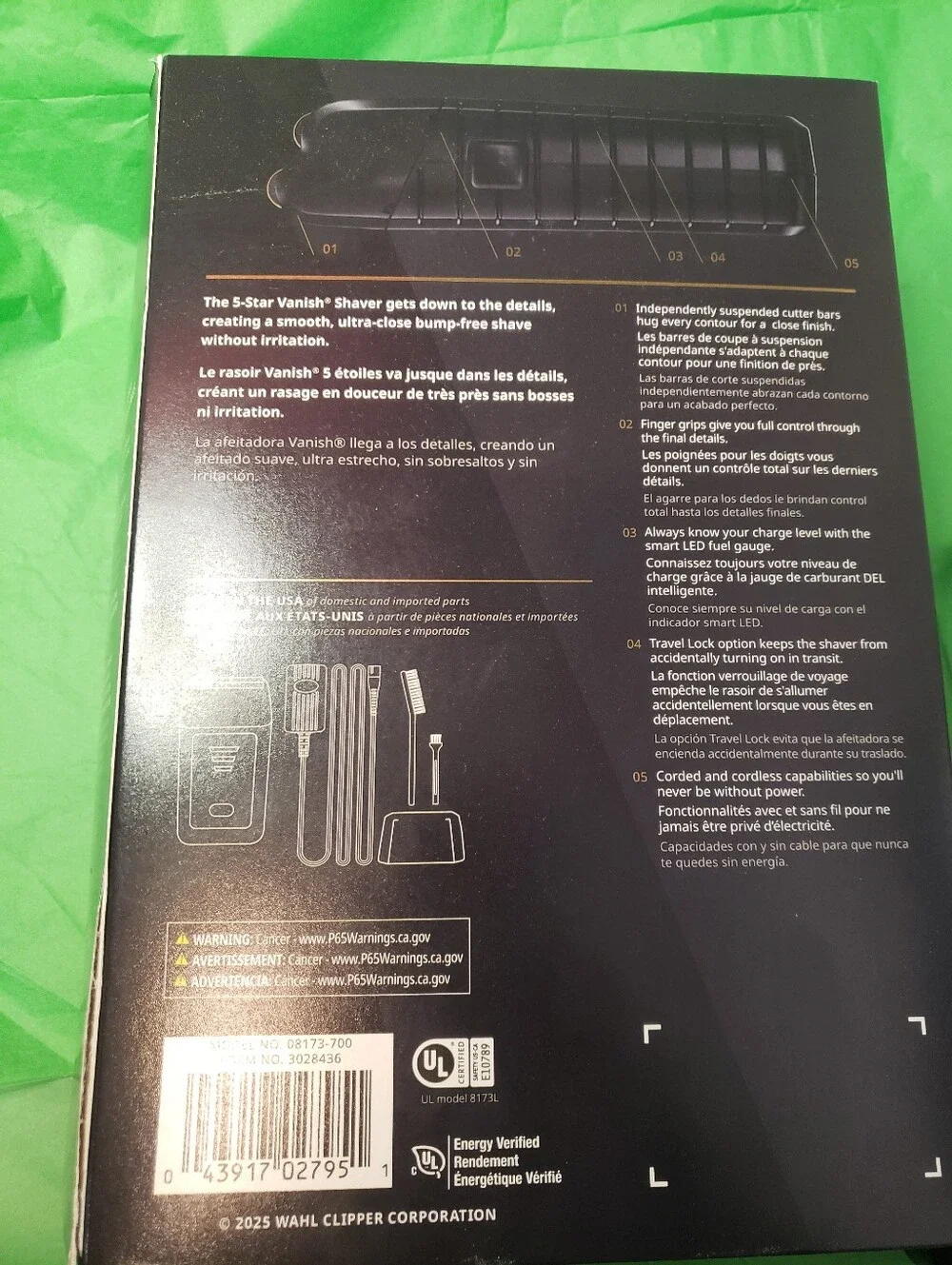 Wahl Black Vanish Electric Shaver - Excellent Used Condition.
